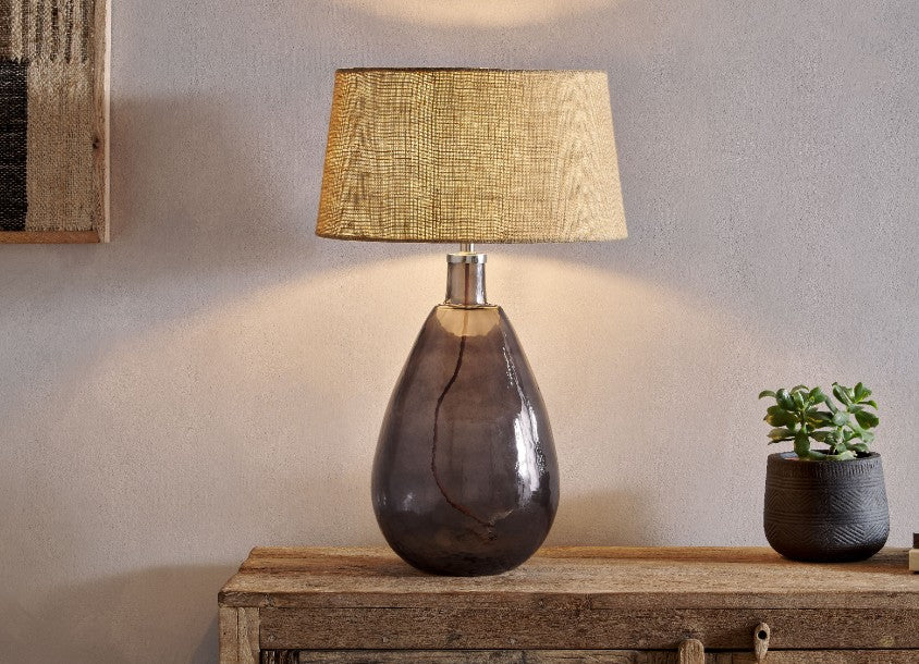 Baba Recycled Glass Table Lamp - Smoke
