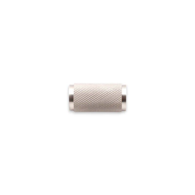 Poignée de placard cylindrique moletée, argent satiné