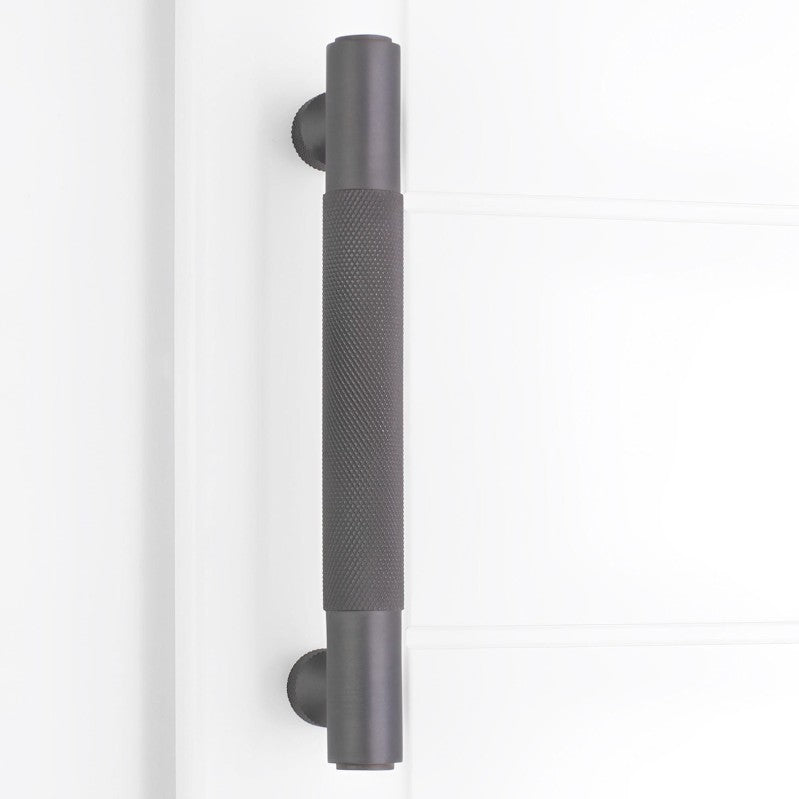 Knurled Cabinet Bar Handles Gunmetal Grey Home Decor
