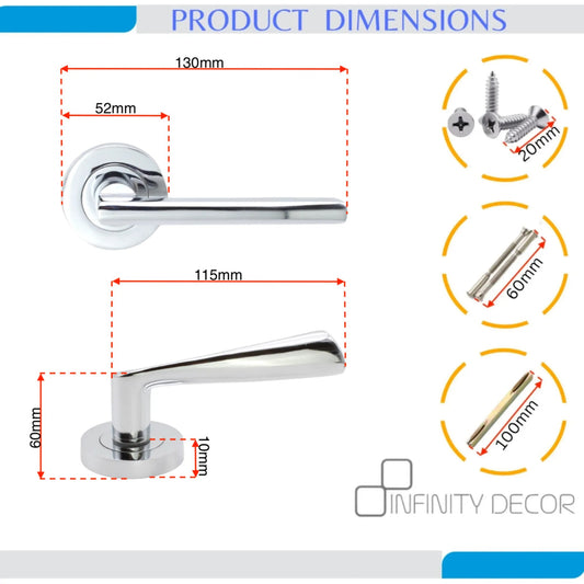 Drox Lever on Rose Polished Chrome Bath Pack