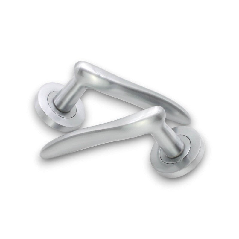 Türgriff mit Senza-Hebel, satiniertes Chrom
