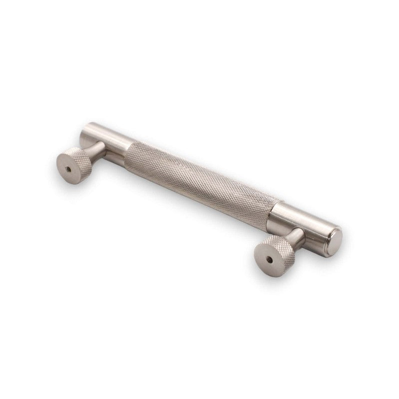Gerändelte Stangengriffe, klein, satiniertes Silber