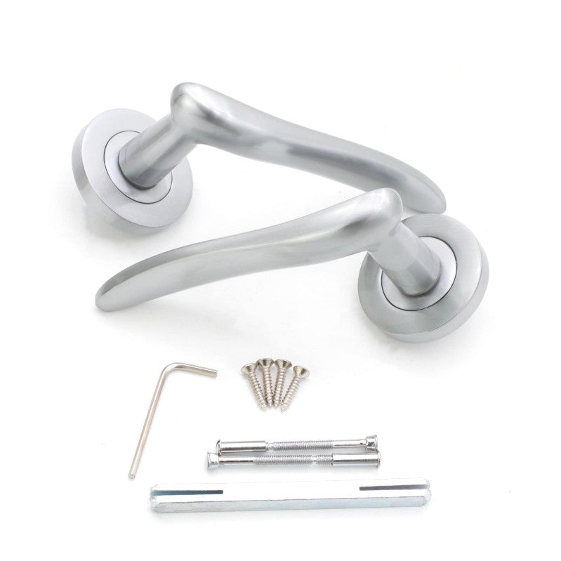 Türgriff mit Senza-Hebel, satiniertes Chrom