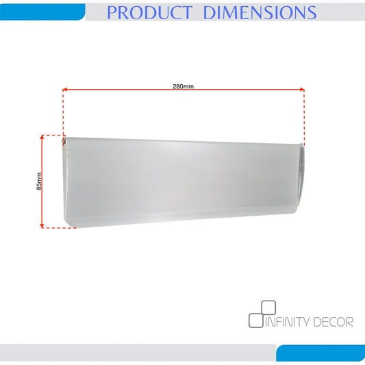 Rabat de rangement 275 x 80 mm Chrome satiné