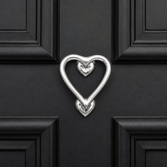 Heart Door Knocker Polished Chrome