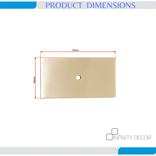 Rectangle Backplate for Cupboard Knobs Satin Brass