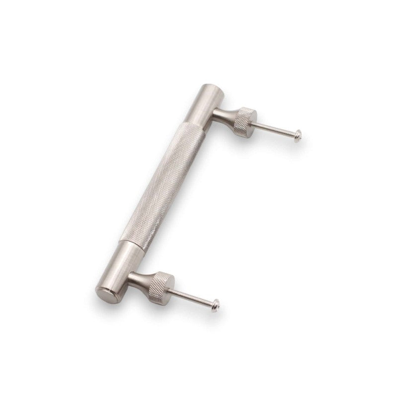 Gerändelte Stangengriffe, klein, satiniertes Silber