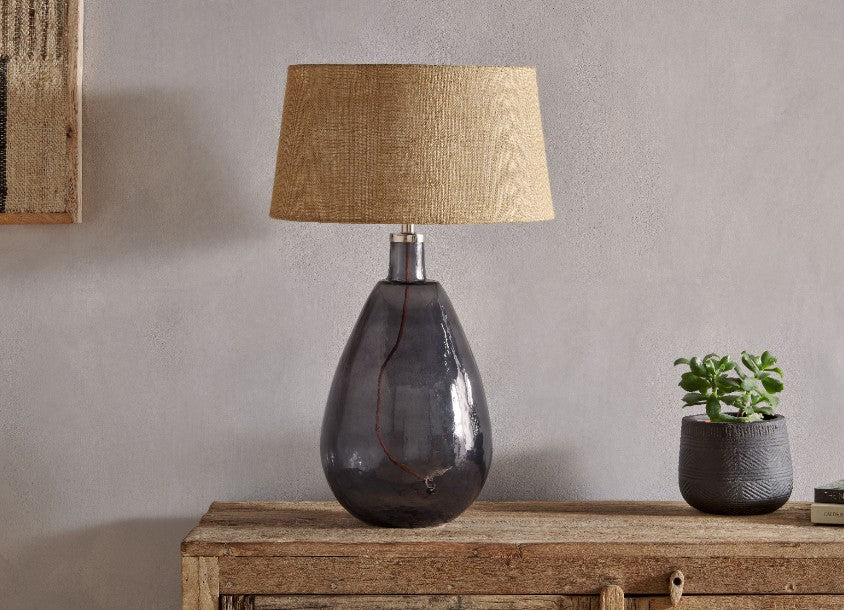 Baba Recycled Glass Table Lamp - Smoke