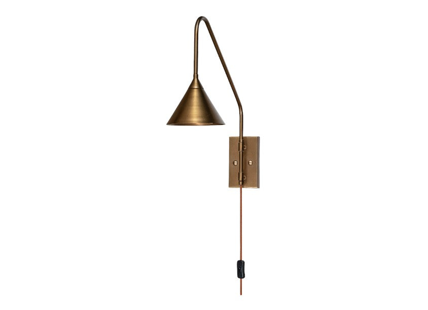 Thottam Swing Arm Wall Lamp - Antique Brass