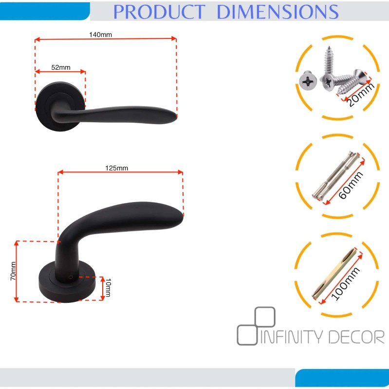 Mars Lever Door Handle Matt Black