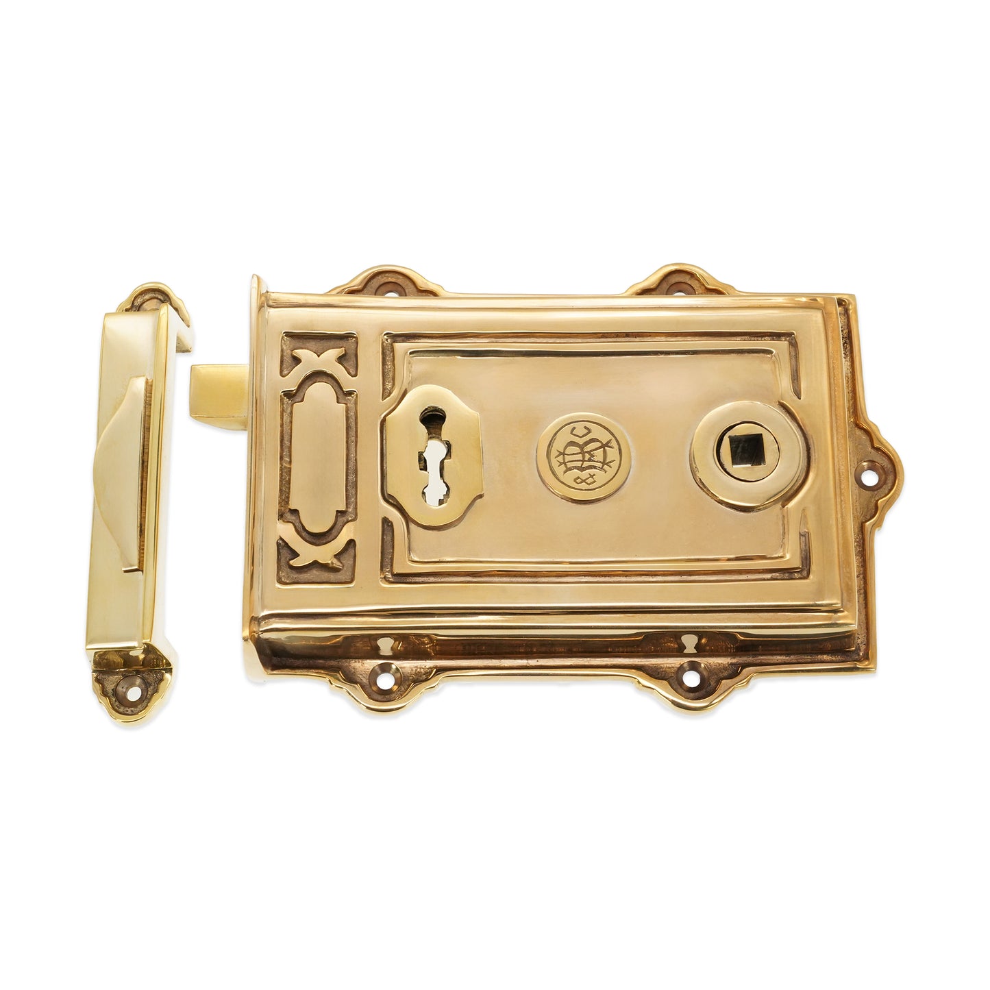 Davenport Rim Lock Polished Brass