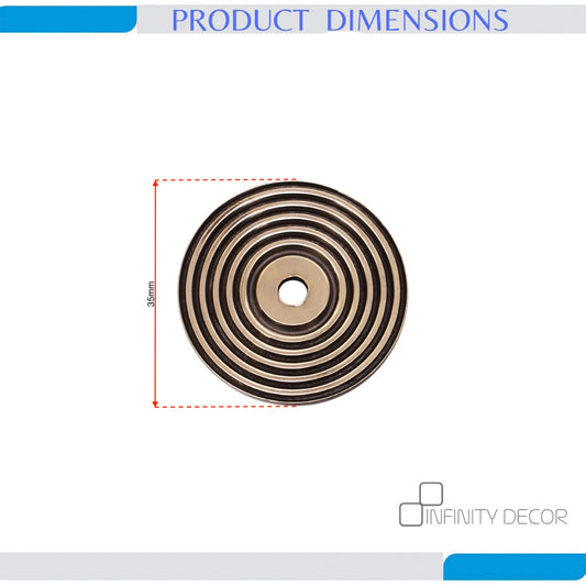 Reeded Round Backplate for Cupboard Knobs Aged Brass