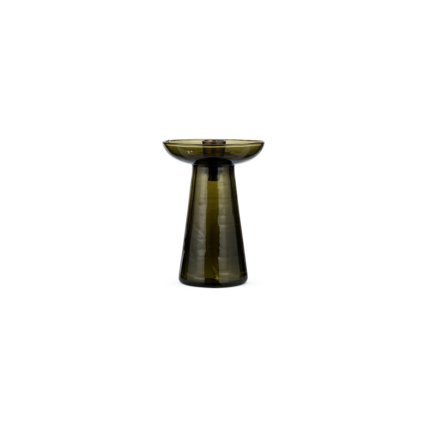 Avyn Recycled Glass Candle Holder - Forest Green