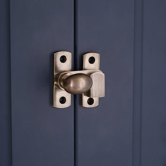 Oval Cupboard Latch Antique Brass