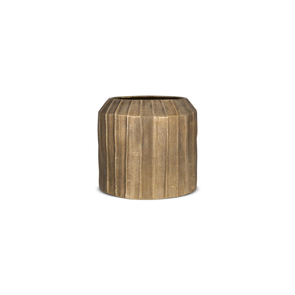 Nabara Cast Aluminium Planter - Antique Brass