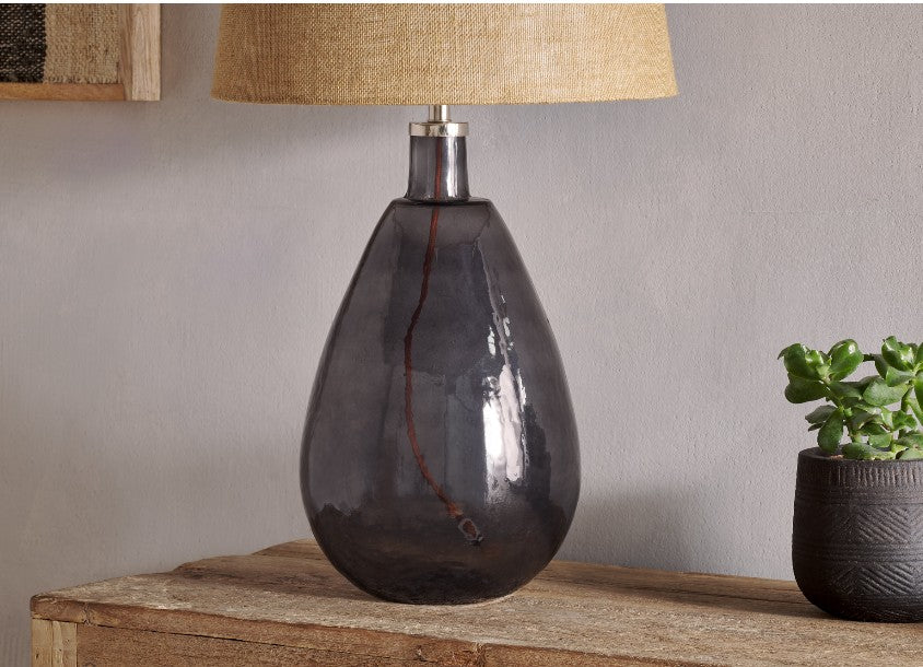 Baba Recycled Glass Table Lamp - Smoke