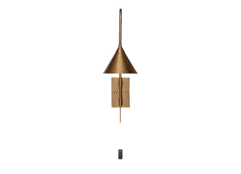 Thottam Swing Arm Wall Lamp - Antique Brass