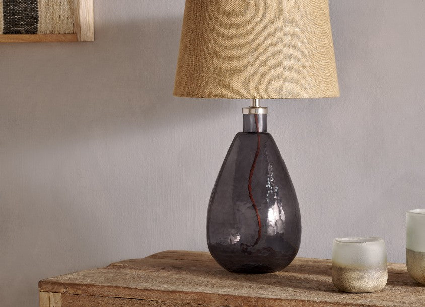 Baba Recycled Glass Table Lamp - Smoke