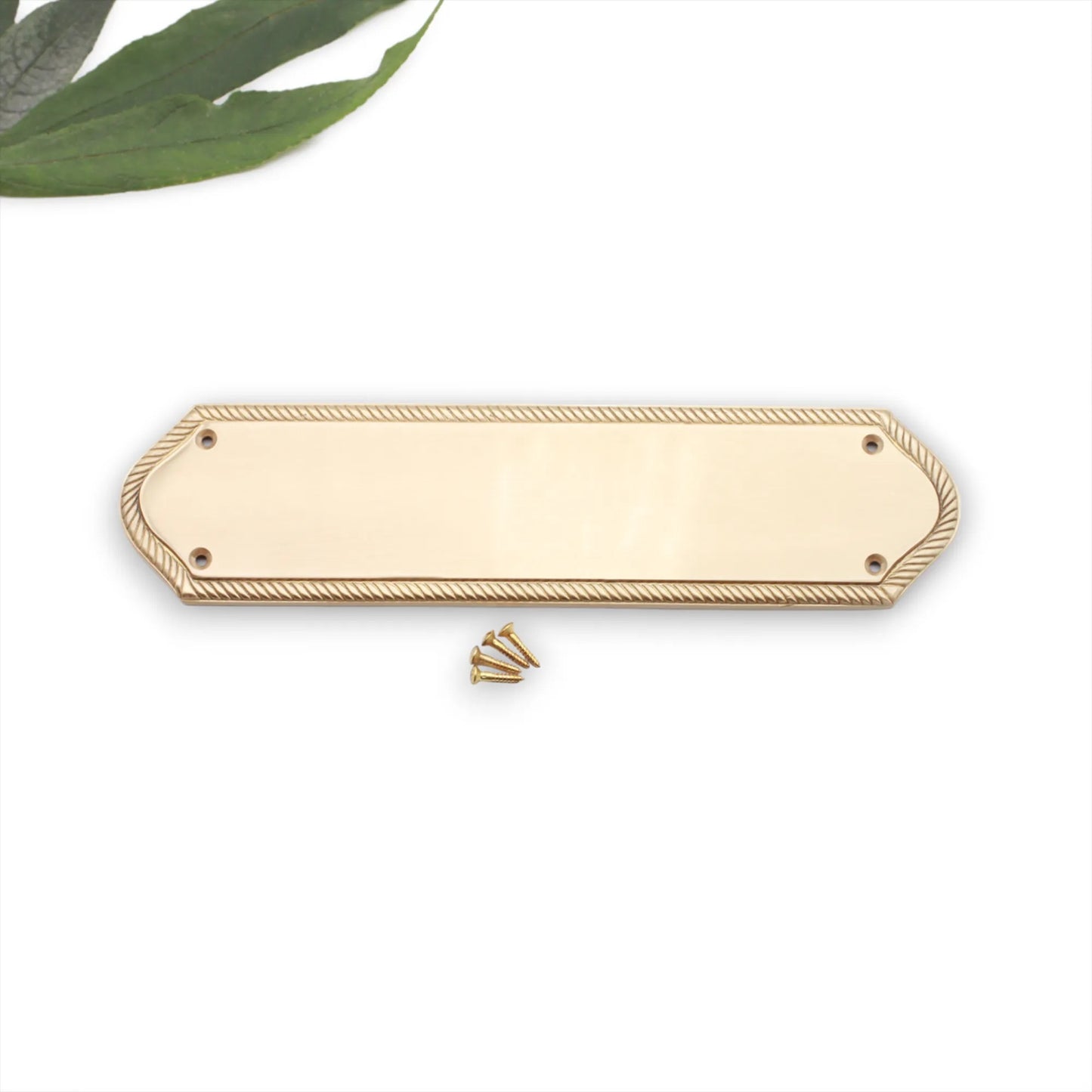 Plaque de doigt géorgienne demi-ronde 295 mm en laiton satiné