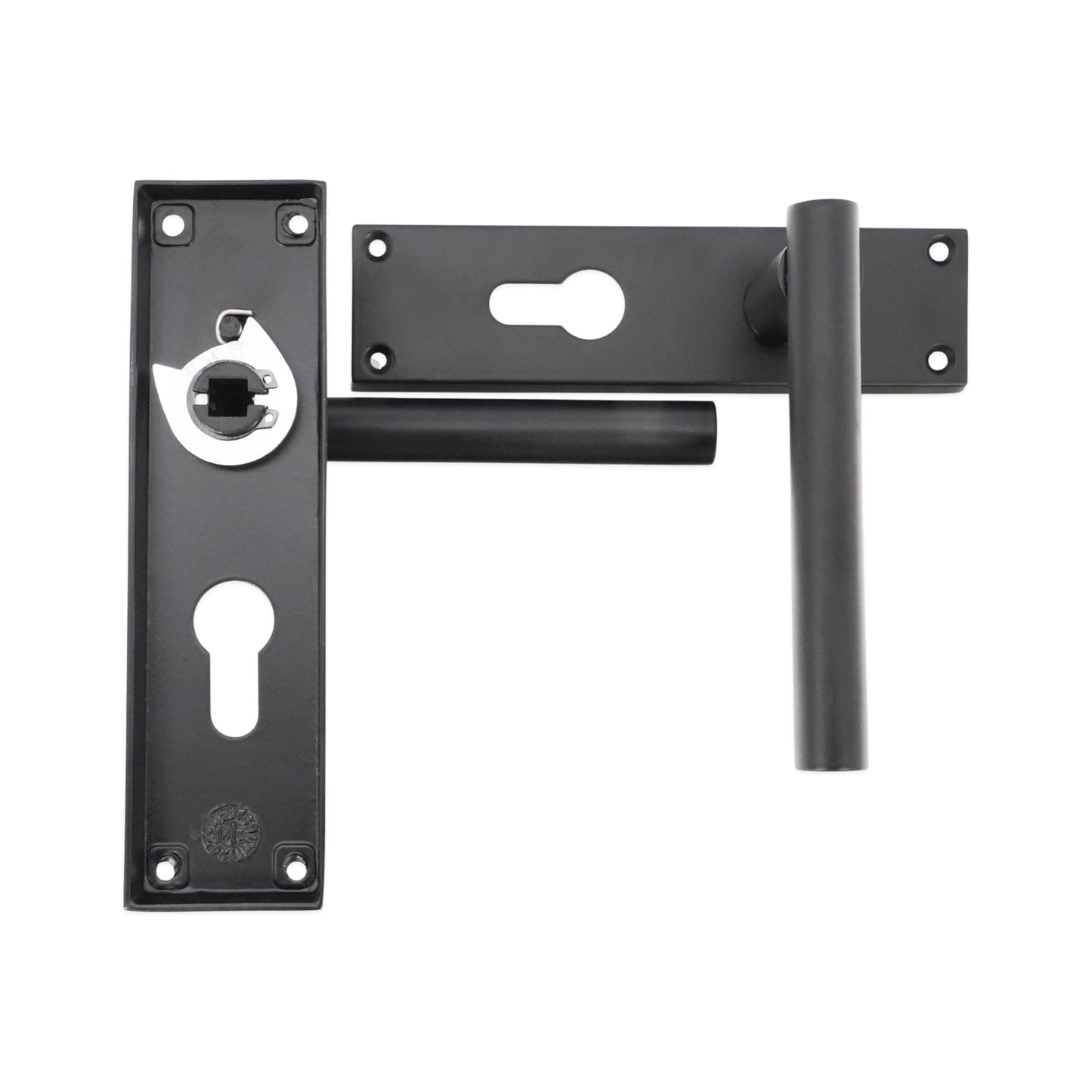 Matt Black Lever on Backplate Euro Door Handle Home Decor