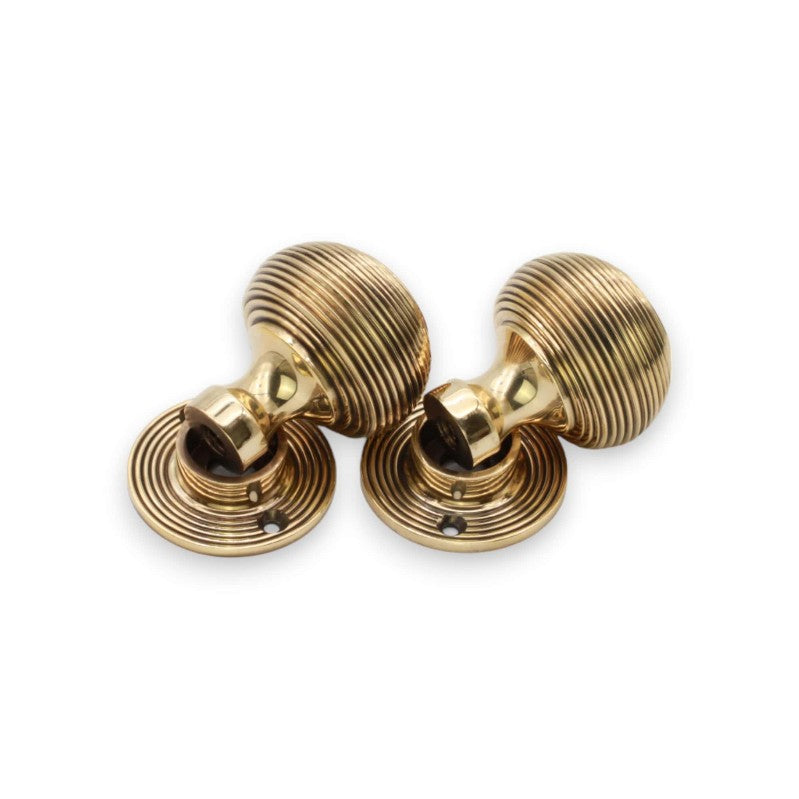 Beehive 50mm Rim/Mortice Door Knob Aged Brass