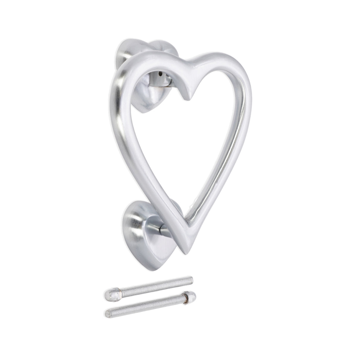 Satin Chrome Heart Door Knocker Home Decor