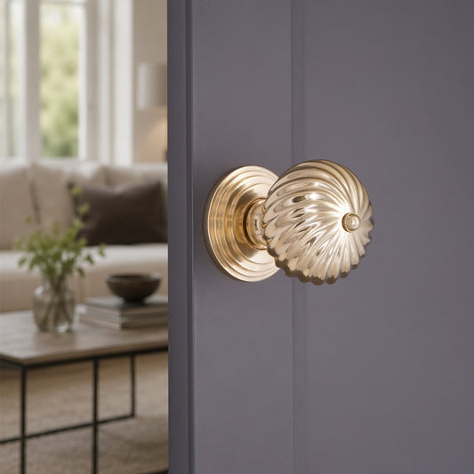 Burcot Mortice Door Knob Polished Brass