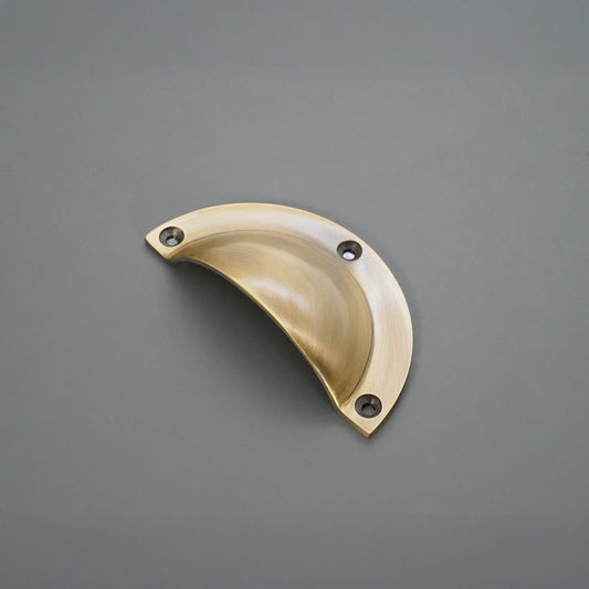 Crescent Cup Pull Antique Brass