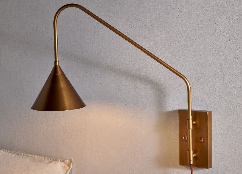 Thottam Swing Arm Wall Lamp - Antique Brass