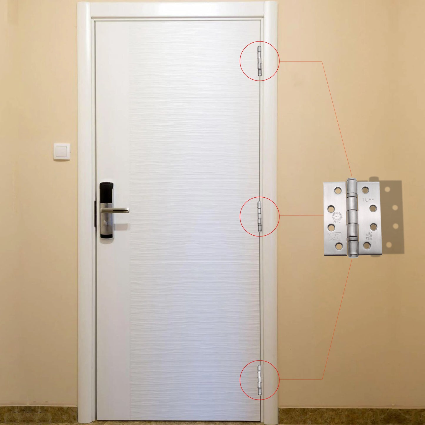CE13 Stainless Steel BB Hinge - Satin