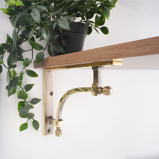 Beehive Large Shelf Bracket Aged Brass