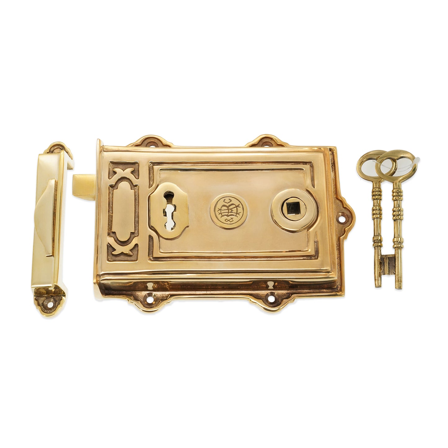 Davenport Rim Lock Polished Brass