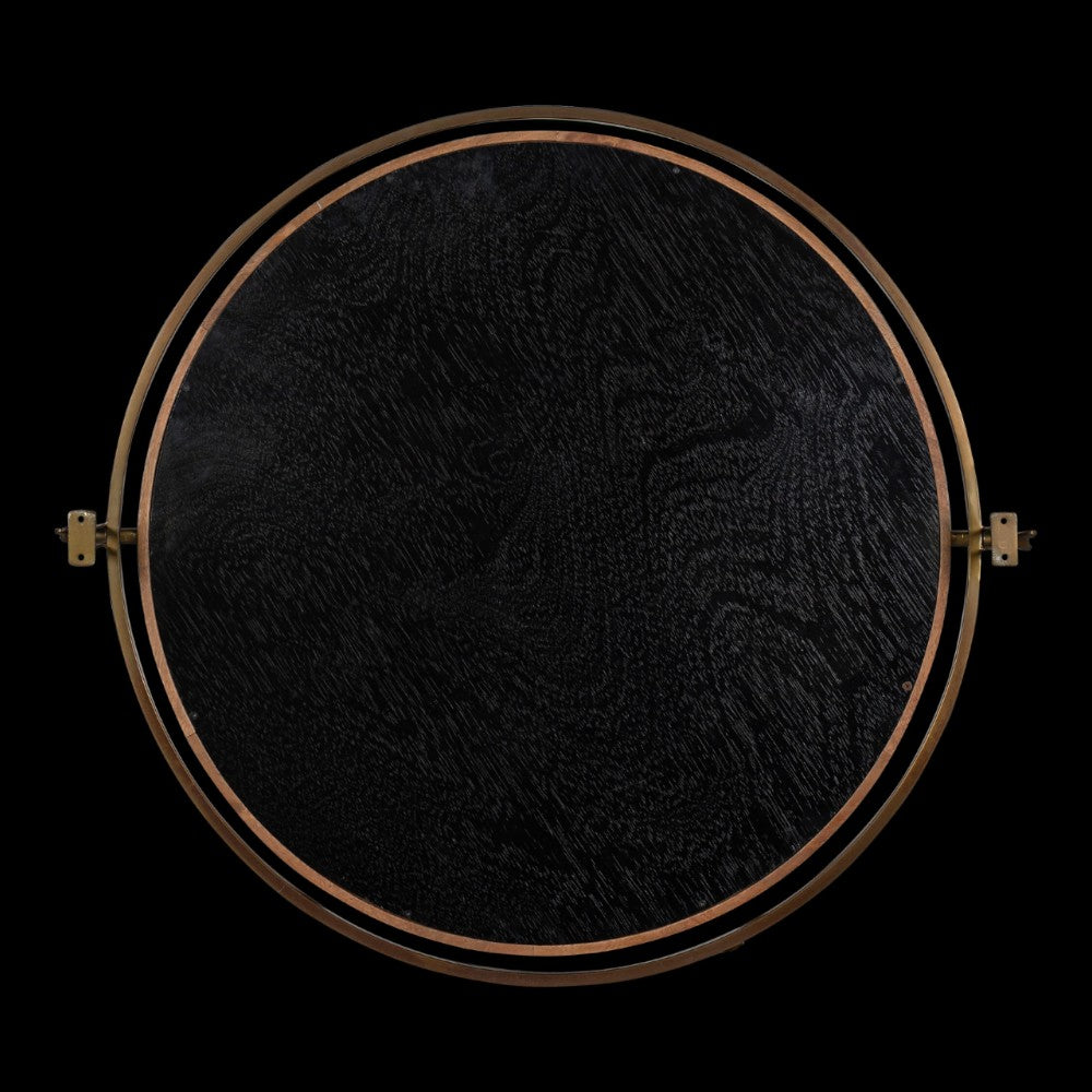 Parutti Mango Wood & Iron Round Swivel Mirror - Natural