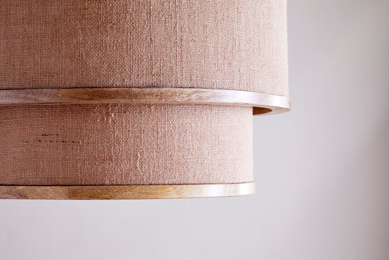 Darat Mango Wood & Jute Pendant - Natural