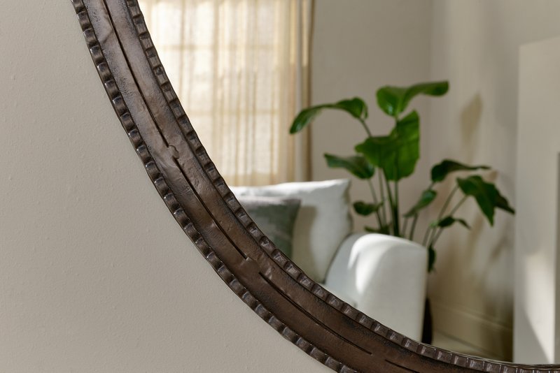 Drishti Oval Iron Mirror - Antique Black - Small
