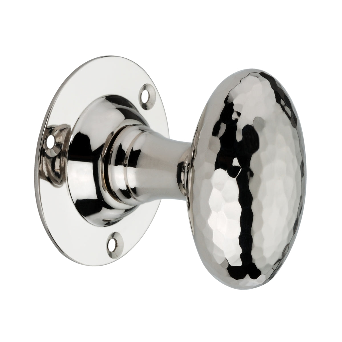 Hammered Oval Mortice Door Knob Polished Nickel Home Decor