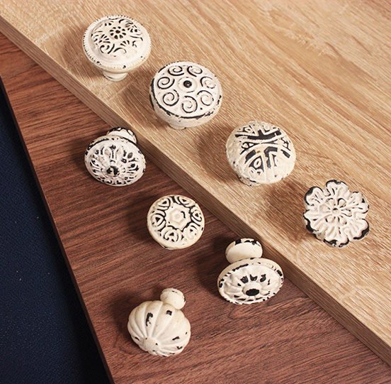 White Cast Iron Cabinet Pulls Home Decor