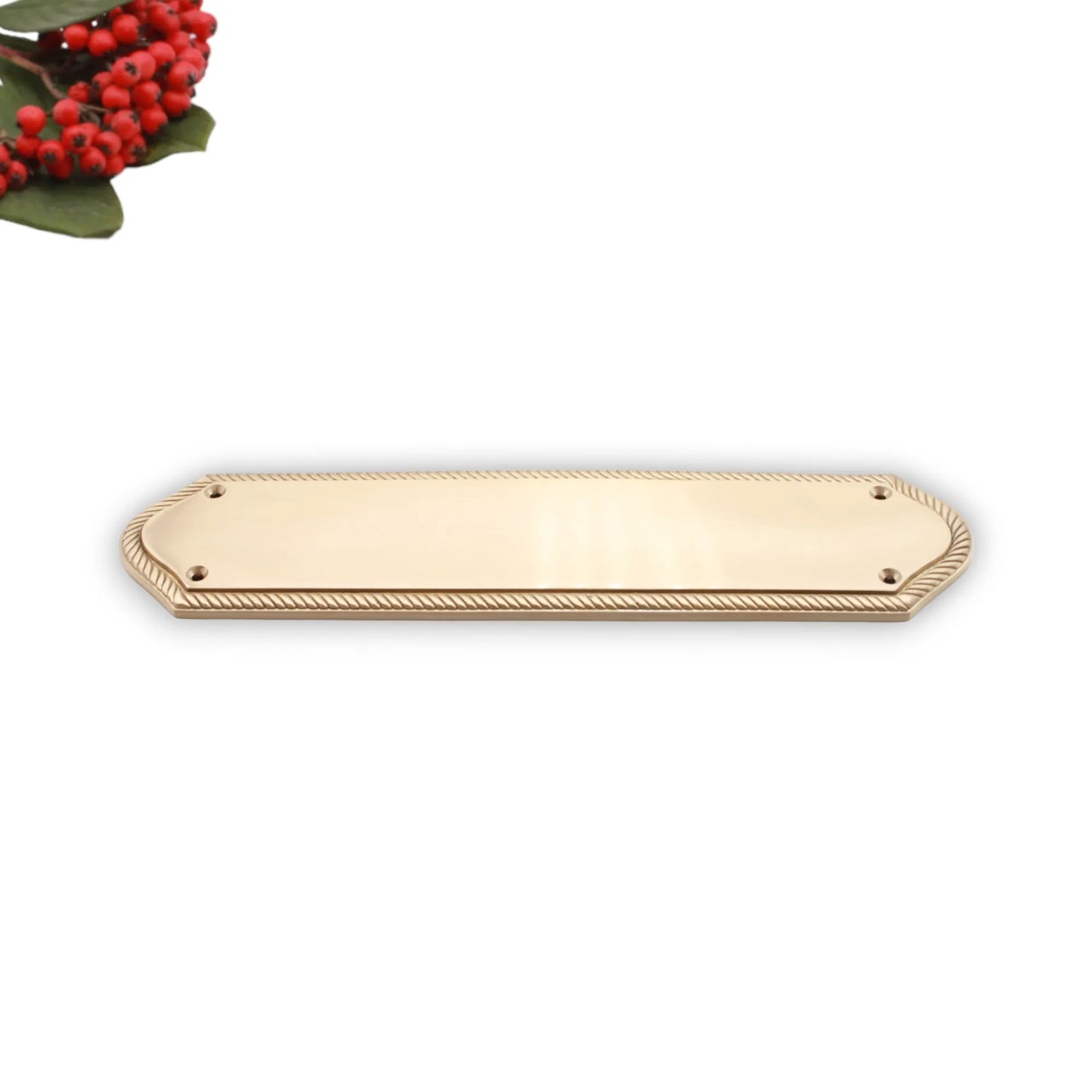 Plaque de doigt géorgienne demi-ronde 295 mm en laiton satiné