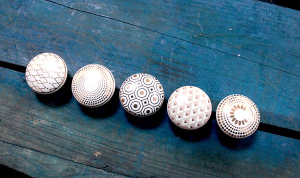 BOUTONS DE PLACARD EN CÉRAMIQUE GÉOMÉTRIQUE CHIC