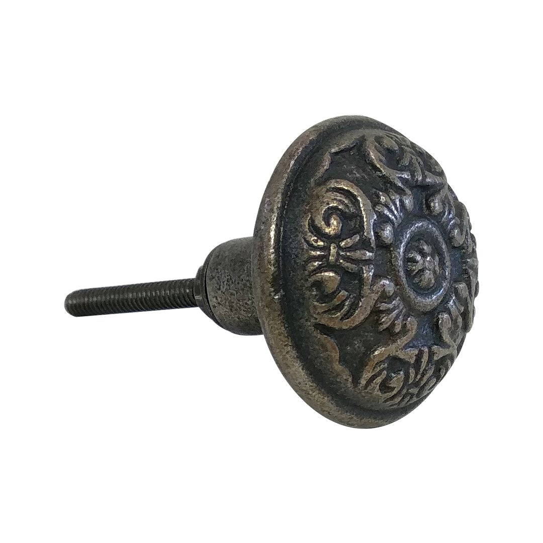 Round Design Black Cast Iron Cabinet Pulls