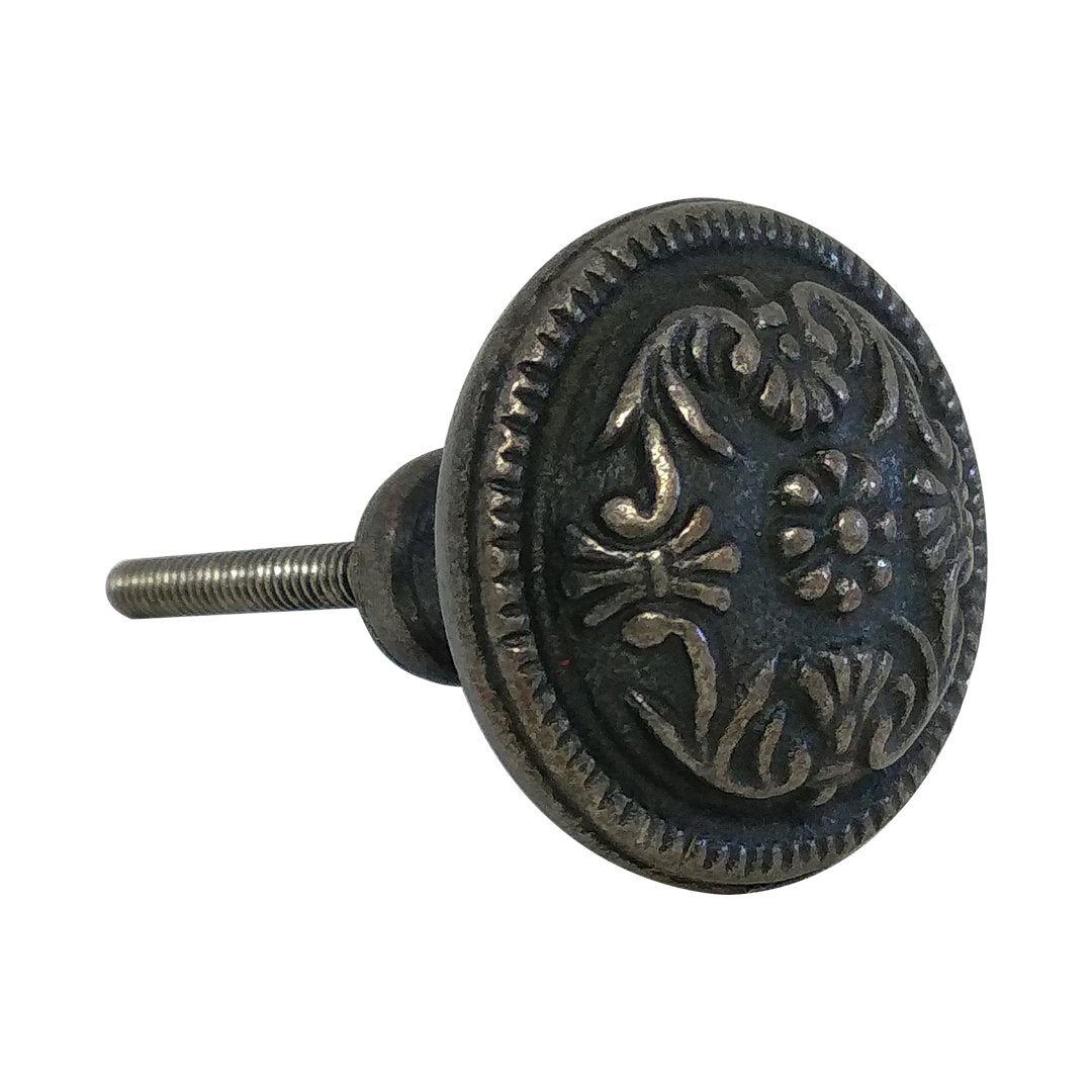 Round Design Black Cast Iron Cabinet Pulls