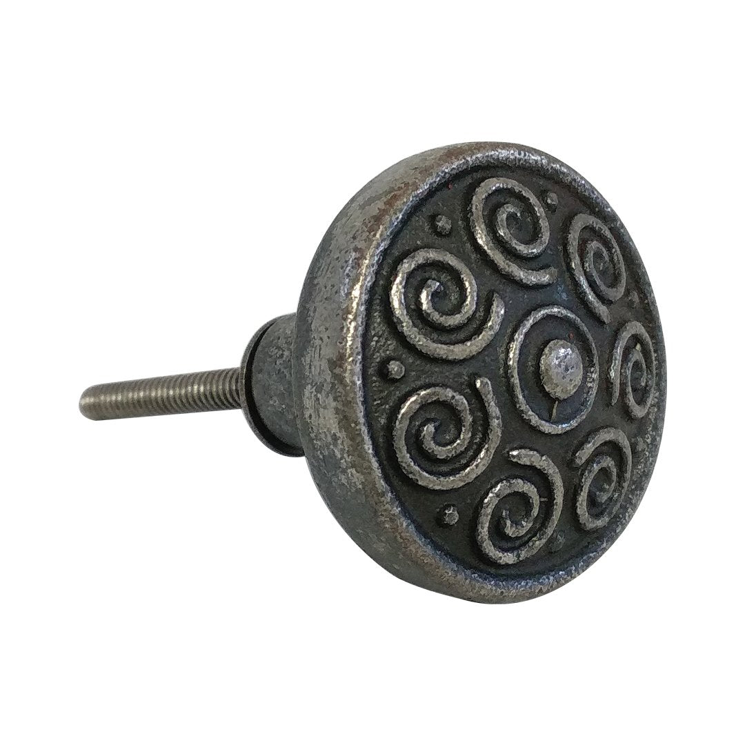 Round Design Black Cast Iron Cabinet Pulls