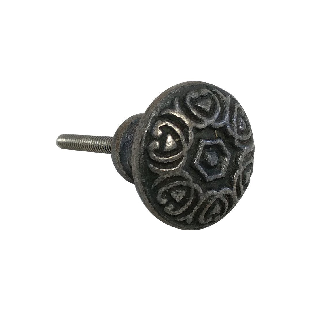 Round Design Black Cast Iron Cabinet Pulls