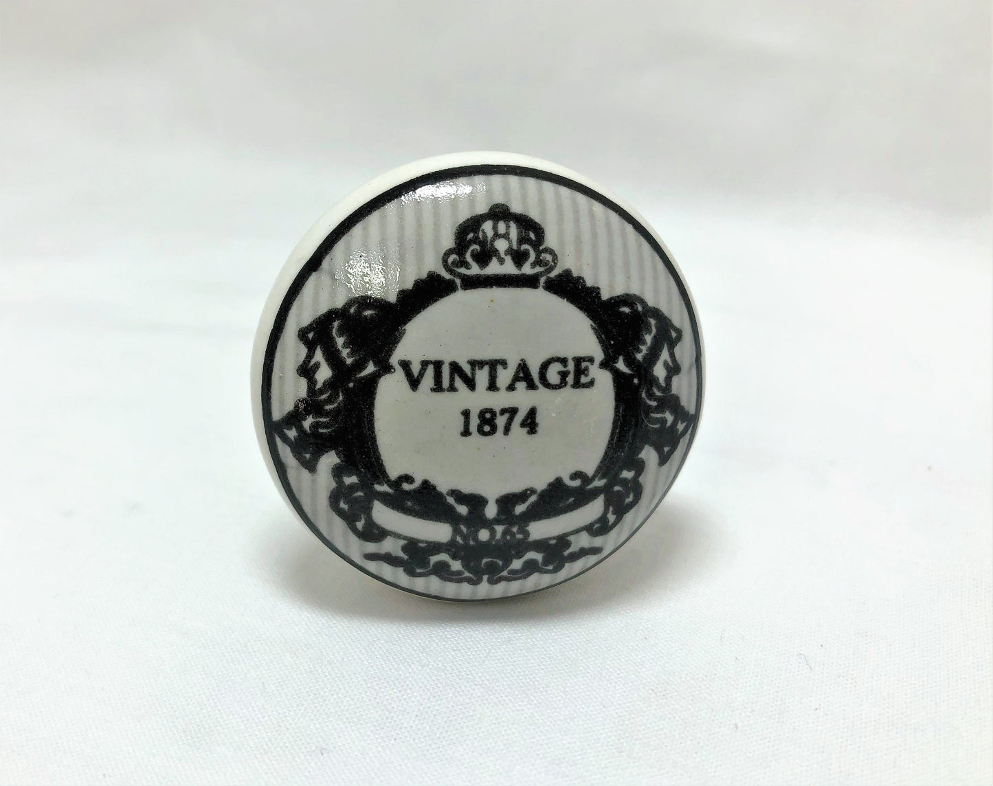 VINTAGE TYPO CERAMIC CUPBOARD KNOBS