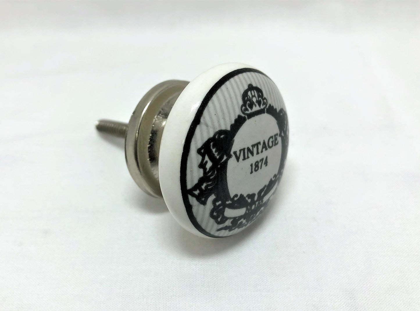 VINTAGE TYPO CERAMIC CUPBOARD KNOBS