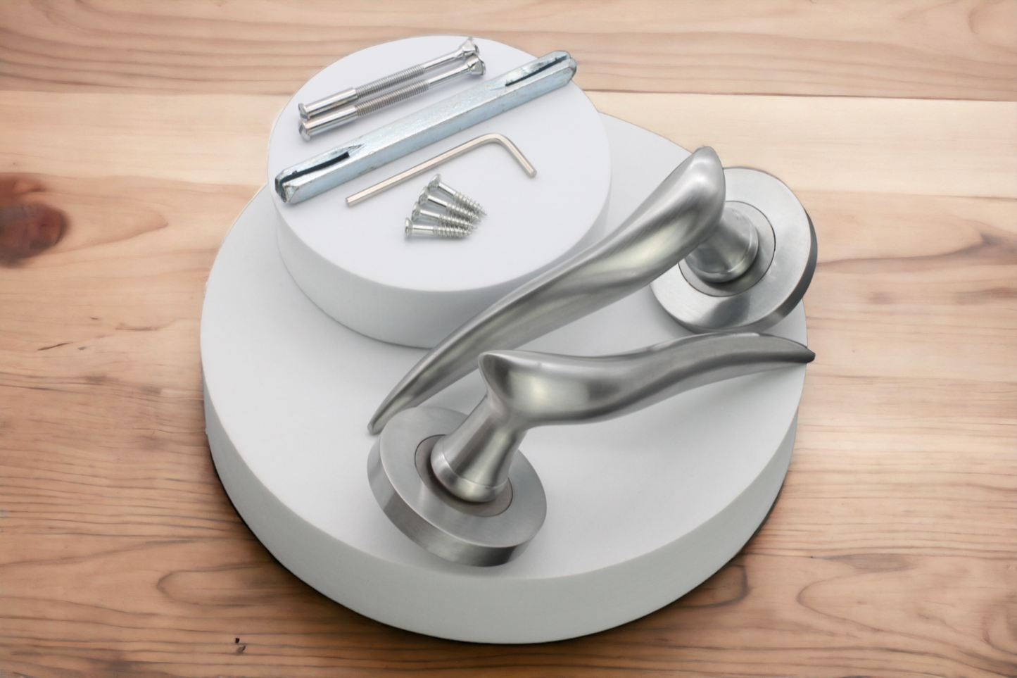 Flavia Lever Door Handle Satin Chrome