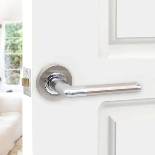 Madrid Lever on Rose Dual Tone Latch Pack