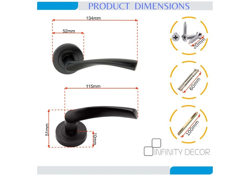 Mercury Lever Door Handle Matt Black
