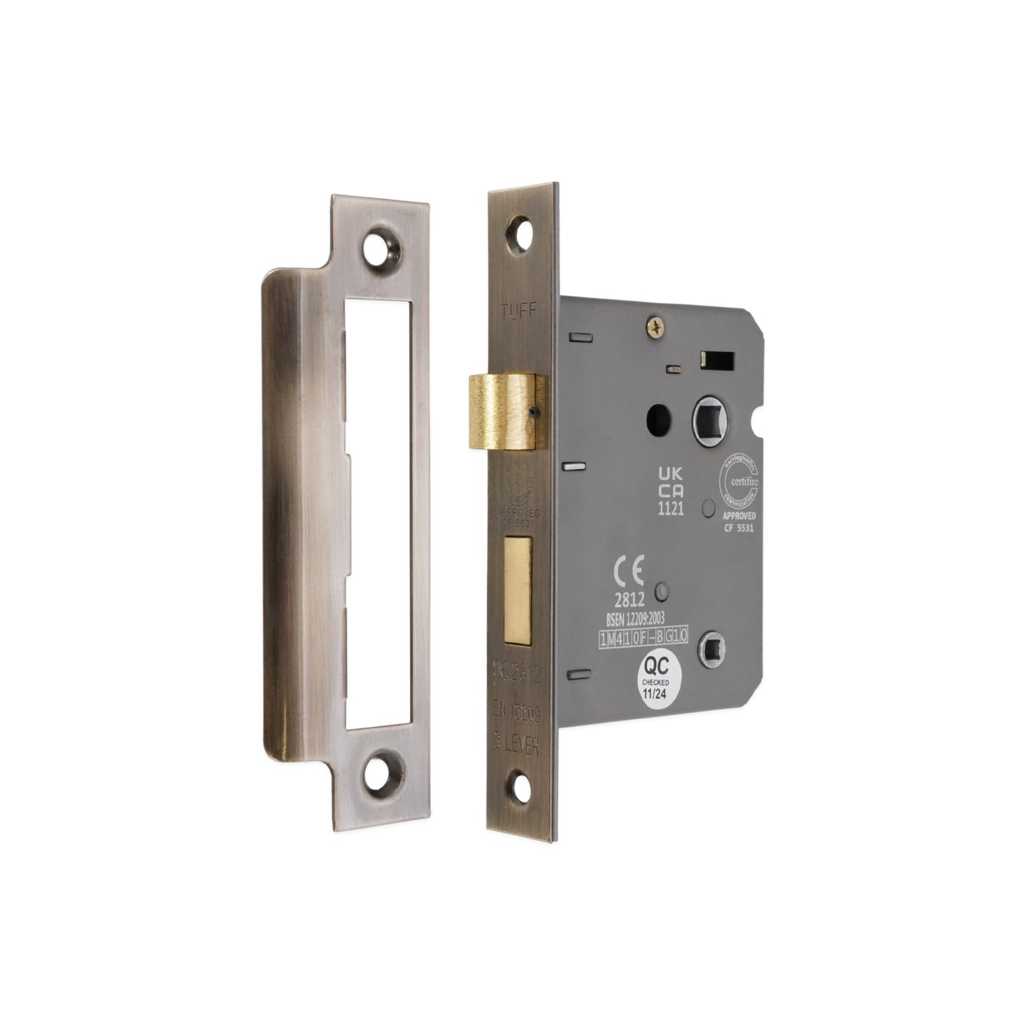 Aged Brass Lever Bathroom Lock Home Decor