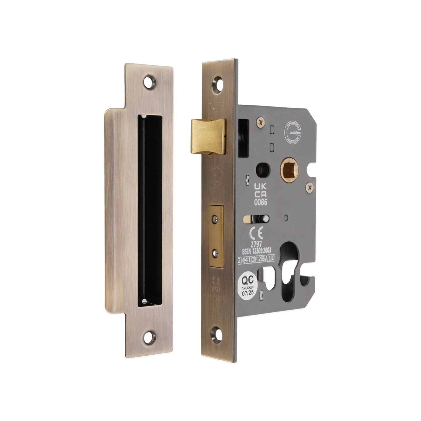 Aged Brass Euro Profile Mortice Sash Lock Home Decor